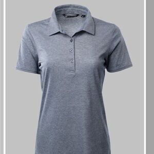 TravisMathew Women’s She Classy Ladies Golf Polo Shirt Heather Vintage Indigo XL